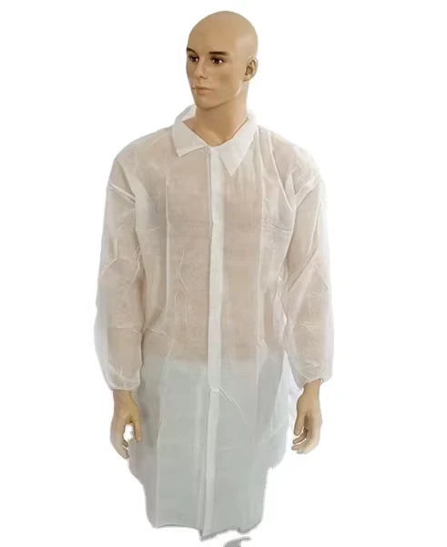 LAB Jacket Visitor Gown SMS LAB Coat Disposable Work Clothes White Uniform Dress Non woven Fabrics