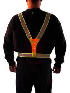 LED Reflective Elastic Adjustable Hi Vis Running Cycling Safety Vest EN ISO 20471 Class 2 One Side