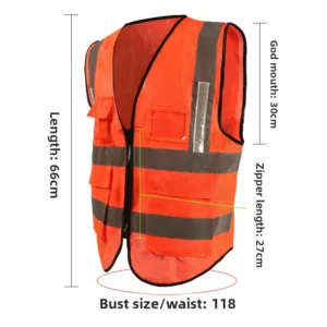 LED Reflective Vest with Reflective Tape for Outdoor Night Work