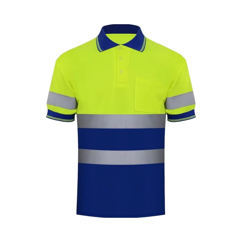 LX Hi Vis Polo Short Sleeve Shirts Customizable Safety Construction Protective Polyester Cotton Reflective Shirt