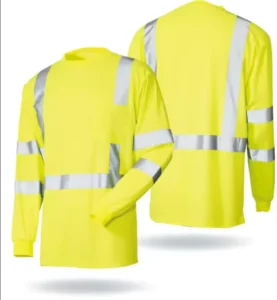 LX Hi Vis Safety Yellow Long Sleeve Shirt Reflective Safety Long Sleeve T Shirt