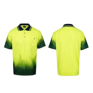 LX High Visibility Reflective Fluorescent Polo Shirt for Men Short Sleeved Polyester Customized Logo