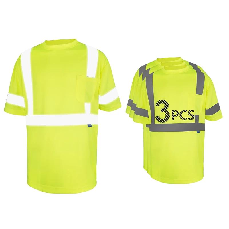 LX Low MOQ Hi Vis Mens Short Sleeved Reflective T Shirt Stock Safety Polo Shirt Custom Logo Reflective Safety T Shirt for Man