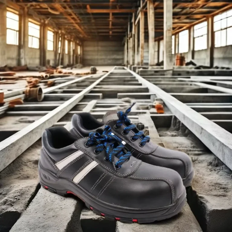 Lace-up-Factory-Industrial-Safety-Shoes-Fiberglass-Toe-Nubuck-Leather-Mesh-Lining-Rubber-PU-Outsole-Steel