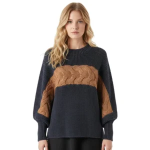 Ladies Autumn Winter Hand Hung Intarisa Knitted Sweater Lazy Breeze Casual Twist Loose Bat Sleeve Knitted Pullover Sweaters