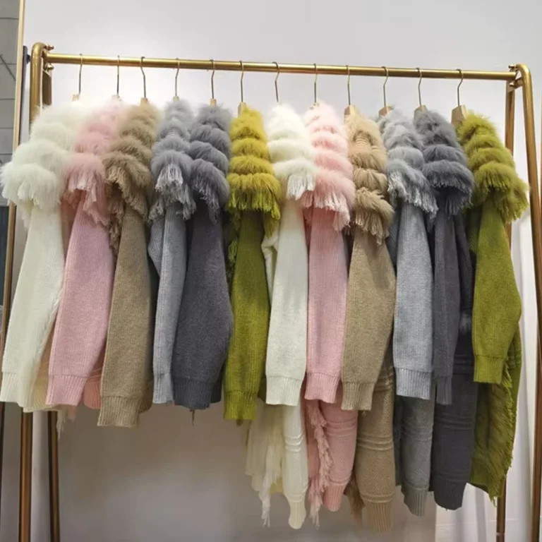 Ladies-Fox-Fur-Fringe-Women-Coat-Loose-Lazy-Style-Fashion-Women-Knit-Cardigan-Sweater