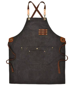 Leather Canvas Kitchen Aprons for Woman Men Chef Stylist Apron Grill Restaurant Bar Shop Cafes Beauty Nails Studios Uniform