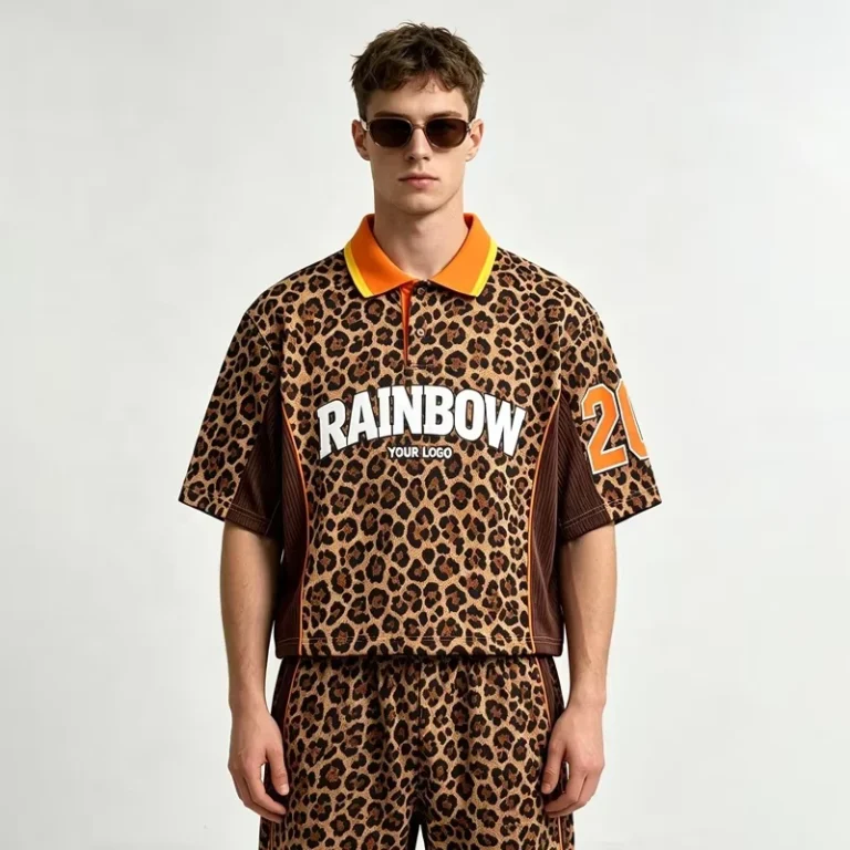 Leopard-Print-Polo-Collar-Men-Chest-Embroidery-Sleeve-Number-Applique-Custom-OEM-Streetwear-Sports-Daily-Casual