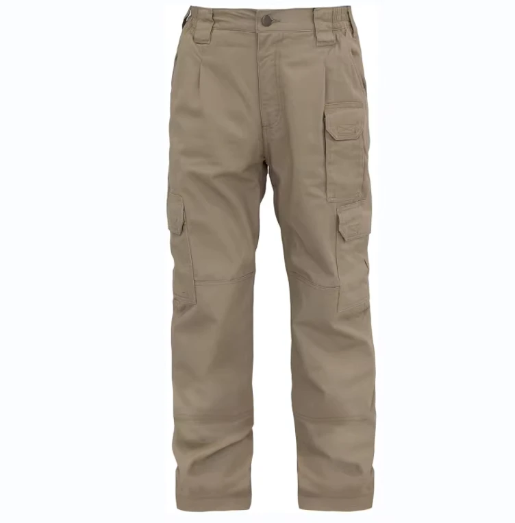 Lightweight 100% Cotton Elastic Waist Flame Resistant Wear Resistant Pants FR Men Cargo Work Pants