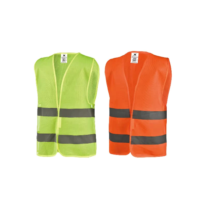 Lightweight 100g Breathable Polyester High-Visibility Reflective Construction Safety Vest with Logo, Green