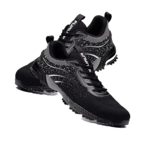 Lightweight Breathable Knit PVC Upper Steel Toe Safety Shoes, Rubber Outsole, Anti-Static