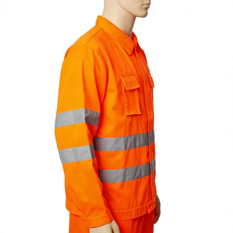 Lightweight Breathable Long Sleeve Hi Vis Cotton Work Shirt Class 3 with Reflective Tape and Customized Logo for Men
