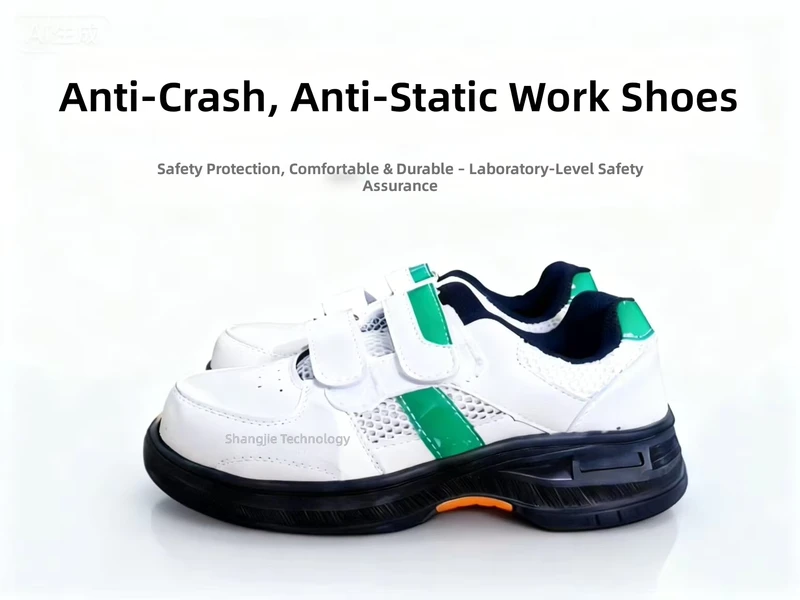 Lightweight Breathable White Safety Work Shoes with Steel Toe Cap and Anti-Static ESD Function