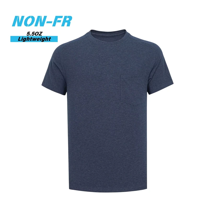 Lightweight Breathable for Cotton Short Sleeve T Shirt with Protection for Industrial Worksite & Public Areas