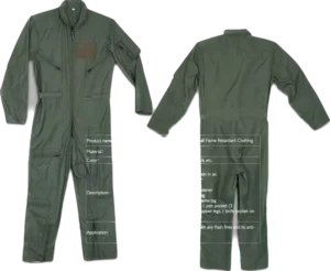 Lightweight Cotton Pilot Suit Flame Resistant Flying Clothing Aviation Coveralls FR Design