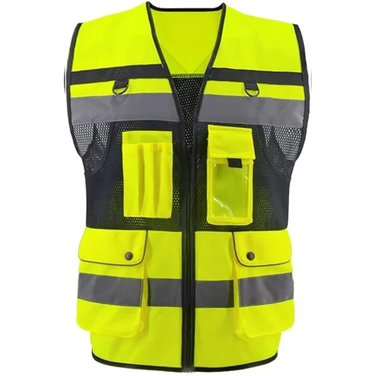 Lightweight-Durable-High-Visibility-Fluorescent-Yellow-Safety-Vest-Quick-Dry-Material-Multi-Functional-Construction-Safety-Vest