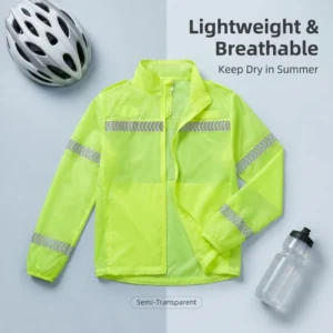 Lightweight Foldable Quick Dry Outdoor Hi Vis Night Work Road Construction Reflective Jacket Safety