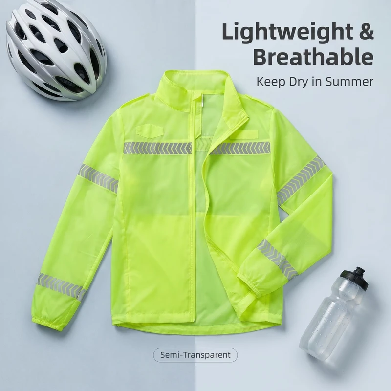 Lightweight Foldable Quick Dry Outdoor Hi Vis Night Work Road Construction Reflective Jacket Safety