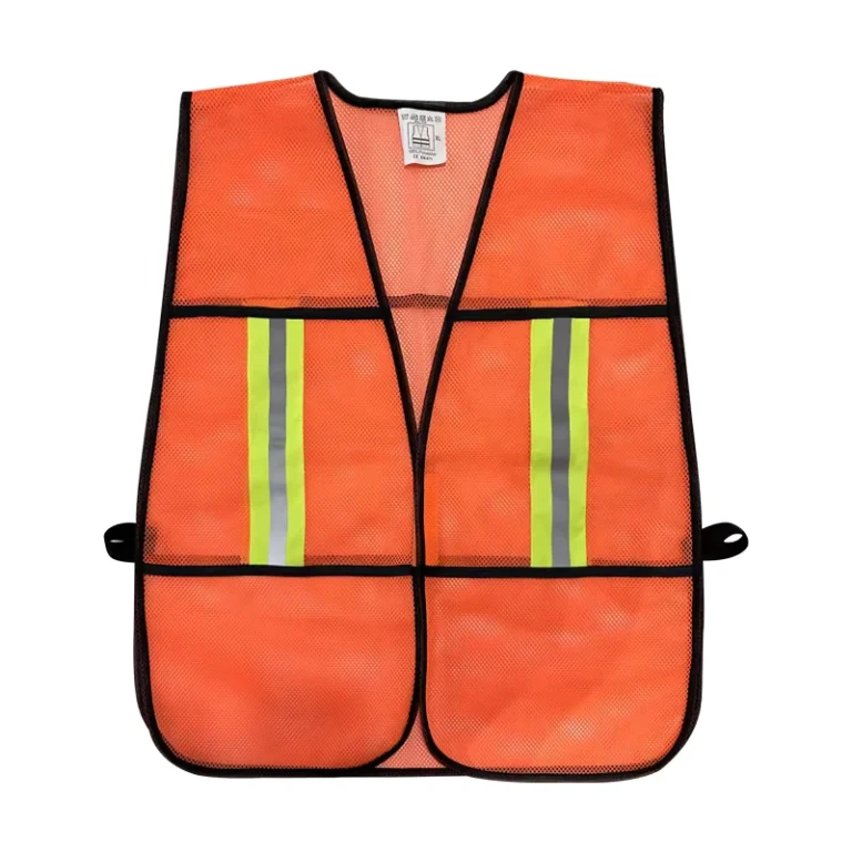 Lightweight-Hi-Vis-Mesh-Safety-Vest-Fluorescent-Orange-Hook-and-Loop-Breathable-for-Night-Outdoor-Construction-Work