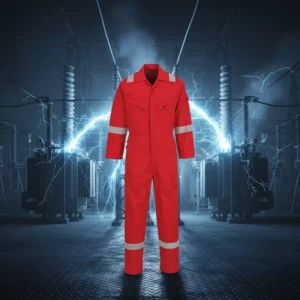 Lightweight NFPA 2112 Red Working Safety FR Coverall HRC2 Oeko Tex Certified Windproof Breathable