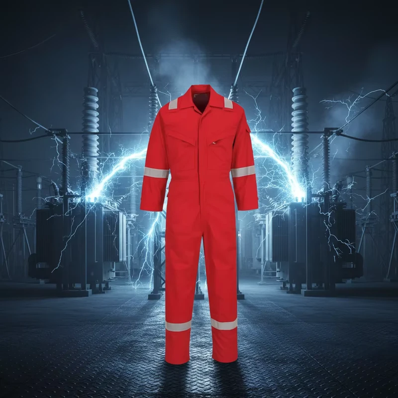 Lightweight NFPA 2112 Red Working Safety FR Coverall HRC2 Oeko Tex Certified Windproof Breathable