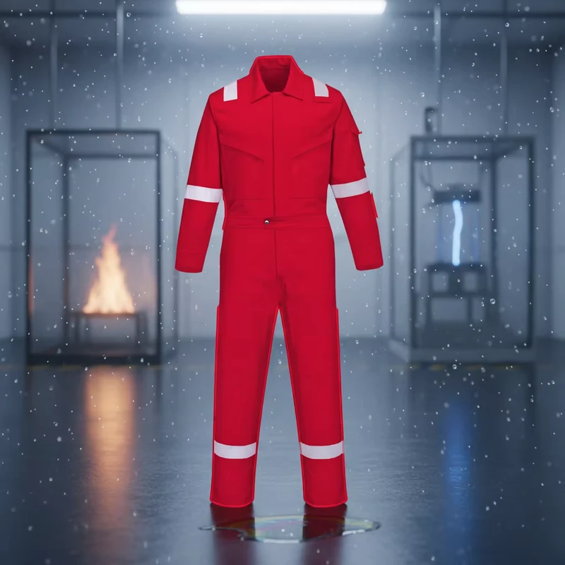 Lightweight NFPA 2112 Red Working Safety FR Coverall Oeko Tex Certified Windproof Breathable