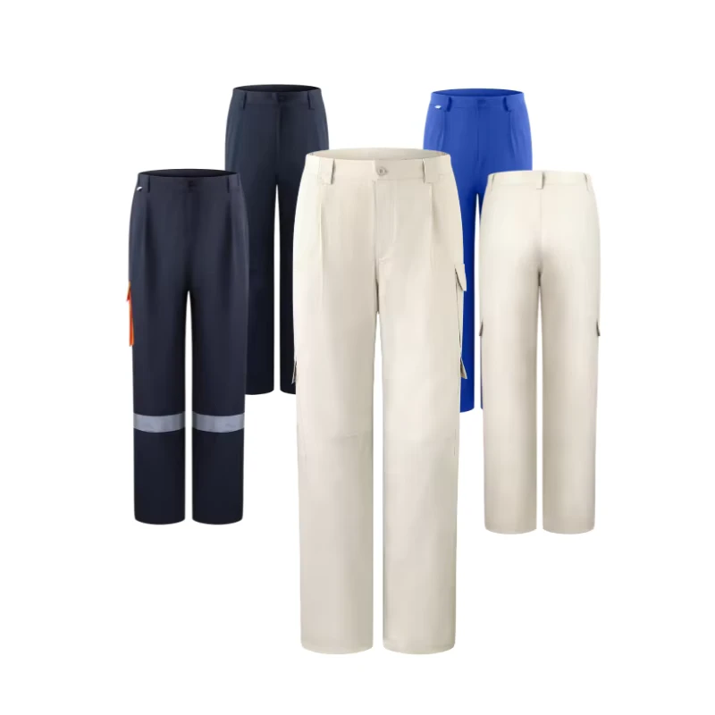 Lightweight Pocket Elastic Waist Pants Men Flame Resistant FR Cargo Work Pants
