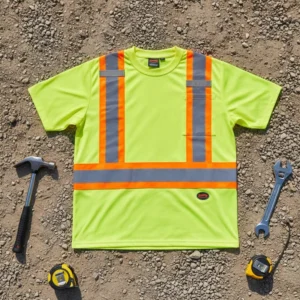 Lightweight Quick Dry Hi Vis Safety Short Sleeve Breathable Polyester Outdoor Sports Running Custom Logo Reflective T shirt