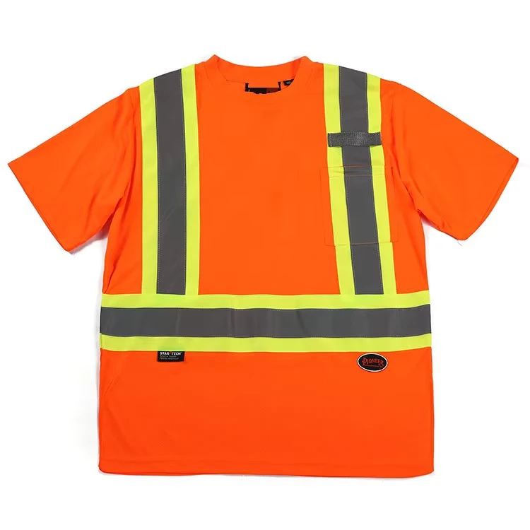 Lightweight Short Sleeve Moisture Wicking Hi Vis Night Cycling Sports Custom Reflective T shirt