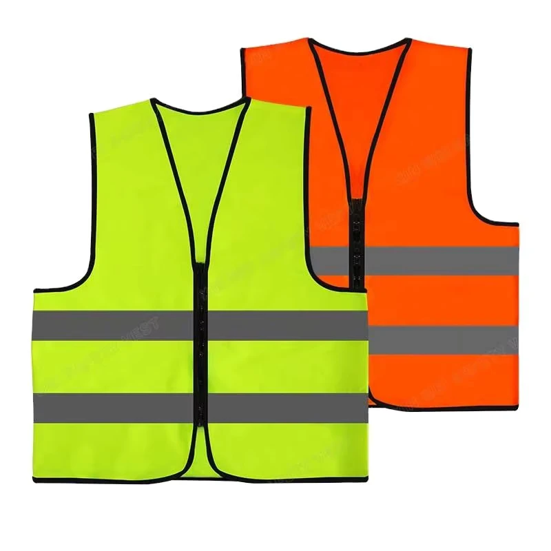 Lightweight Zipper Reflective Safety Vest for Construction and Traffic