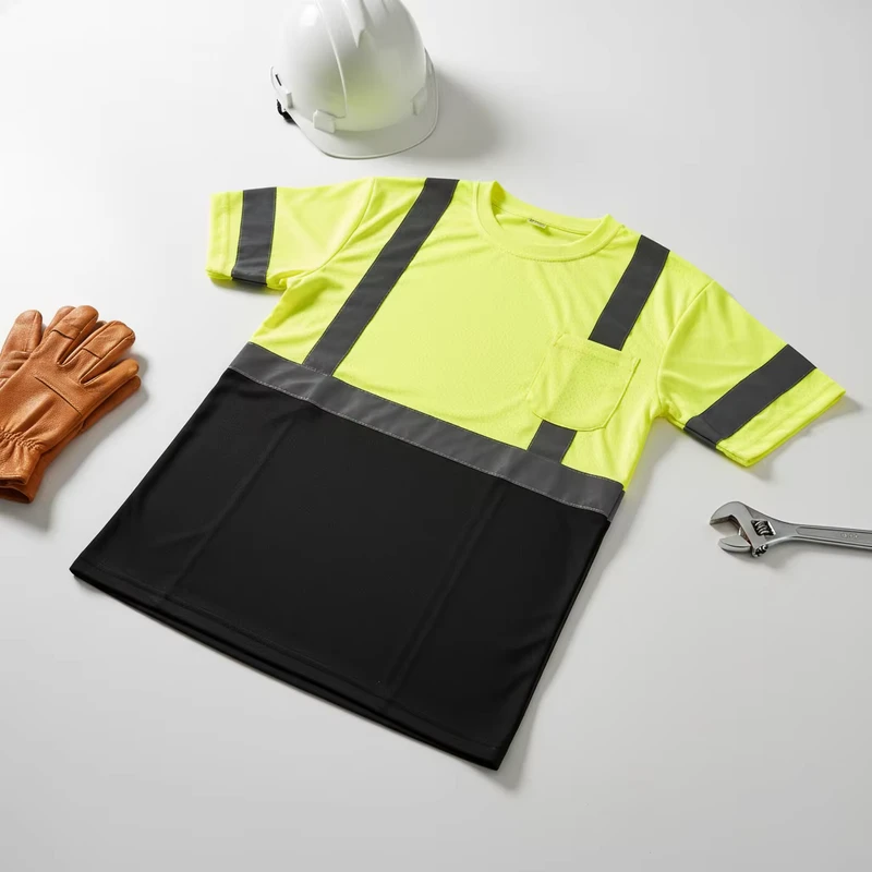 Long Sleeve ANSI Class 3 Hi Vis Yellow Construction Engineering Surveying Reflective Safety T shirt