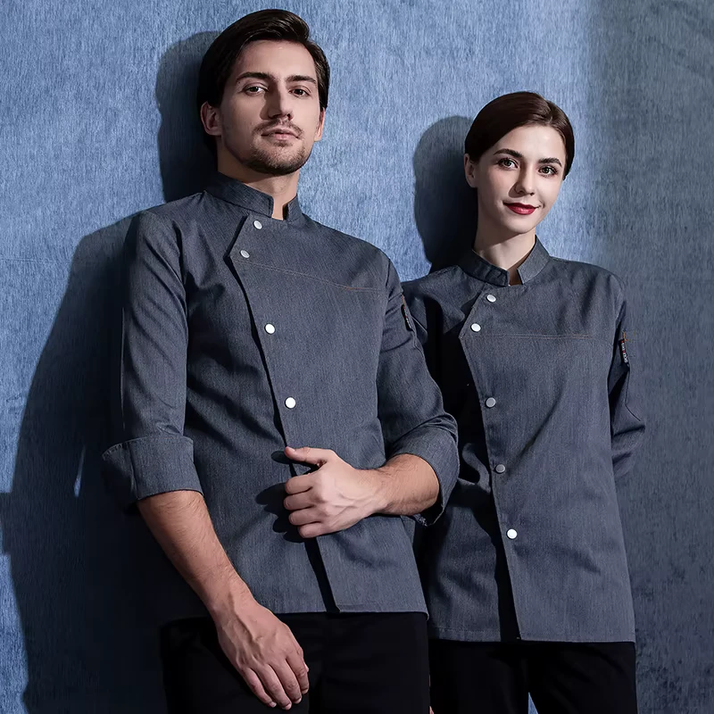 Long-Sleeve Chef Coverall for Restaurants, Catering, Sushi Shops, Bakeries, and Cafes