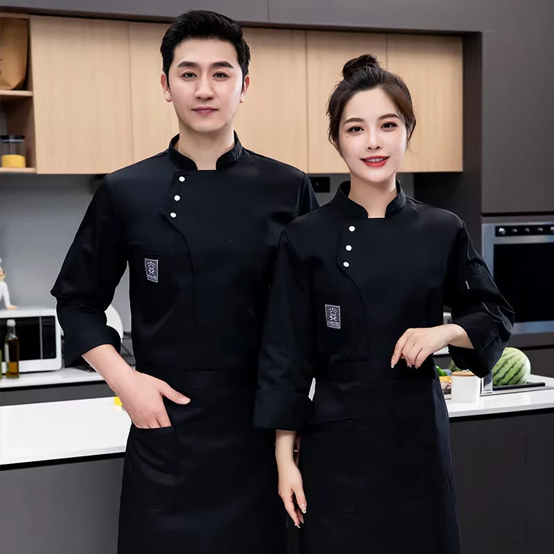 Long Sleeve Chef Uniform for Men and Women Hotel Bakery Restaurant Canteen Catering