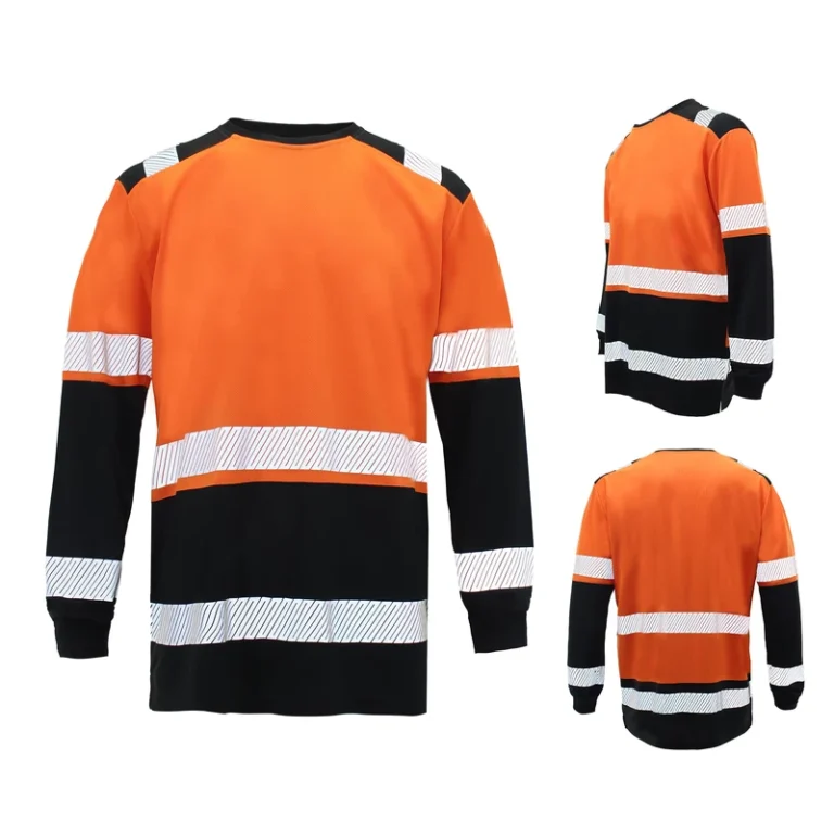 Long-Sleeve-Hi-Vis-Safety-Tshirt-High-Visibility-Mesh-Fluorescent-Reflective-Safety-Clothing-Quick-Drying-Birdeye-T-Shirt