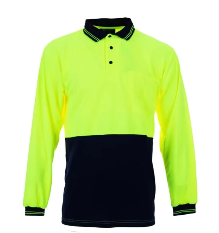 Long Sleeve Hi Vis Shirt with Customizable Logo Sleeveless Tshirt for Safety