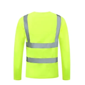 Long Sleeve Hi Vis Shirts Mesh Breathable Work Clothes Safety Vest Reflective
