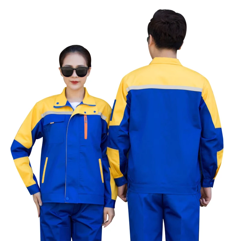 Long Sleeve Hi Visibility Labor Protective Suit Plus Size Breathable Windproof Flame Retardant Wear Resistant Auto Repair
