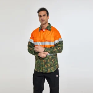 Long Sleeve Industrial Construction Mining High Visibility Reflective Safety Clothes Custom Logo Hi Vis Workwear Work Shirt