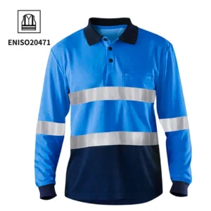 Long Sleeve Industrial Mining Hi Vis Polyester T-Shirt Workwear Reflective Safety Work Clothing High Visibility Worker Shirts