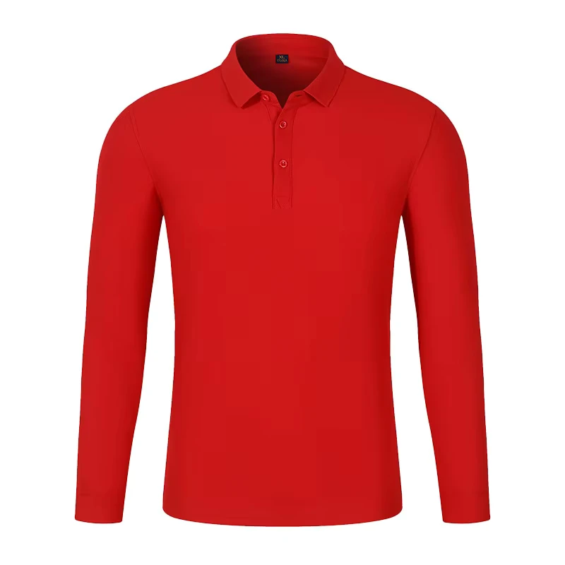 Long-Sleeve Men's Polo Shirt Election Campaign Custom Plain Work Polo