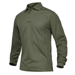 Long Sleeve Polo Shirt Quick Dry Lightweight Golf Solid Breathable Work Shirt Outdoor Performance