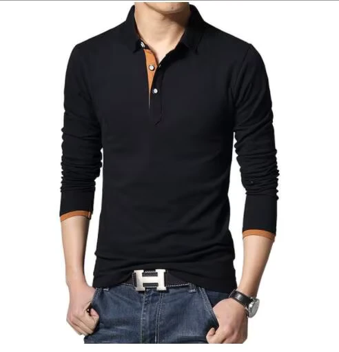 Long Sleeve Polo Shirts Men with Lining