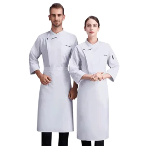 Long-Sleeve Polyester Unisex Chef Uniform Set for Hotels and Restaurants