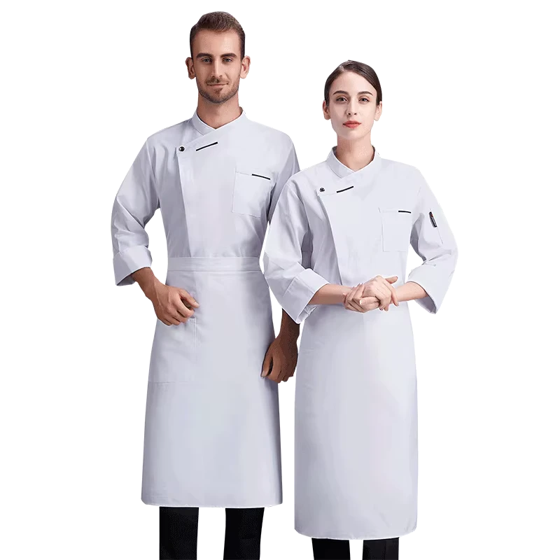 Long-Sleeve Polyester Unisex Chef Uniform Set for Hotels and Restaurants