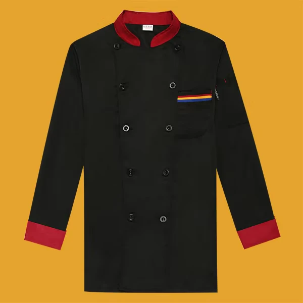 Long Sleeve Restaurant Canteen Kitchen Chef Uniform Jacket for Women and Men Hotel Workwear