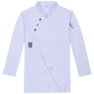 Long-Sleeve Restaurant Canteen Kitchen Chef Workwear Top for Men Hotel Uniform