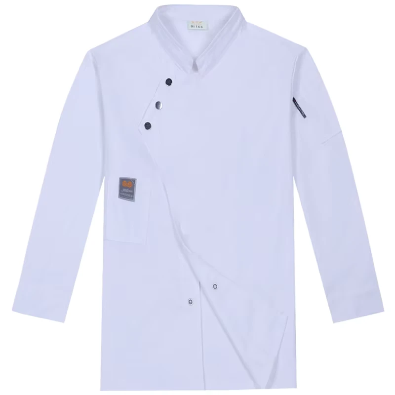 Long-Sleeve Restaurant Canteen Kitchen Chef Workwear Top for Men Hotel Uniform