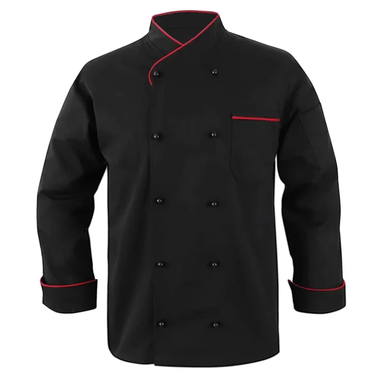 Long-Sleeve-Restaurant-Chef-Uniform-Button-Chef-Jacket-Easy-Care-Twill-Black-Chef-Coat
