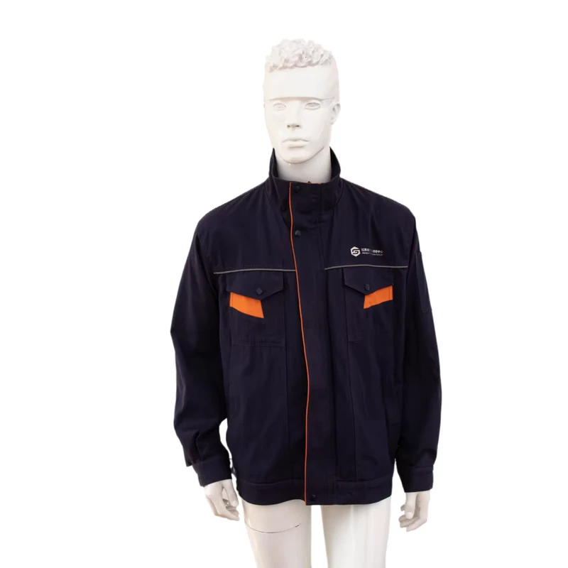 Long Sleeve Stand Collar Work Clothes Scratch Resistance Work Coverall Soft Logistics Work Uniform