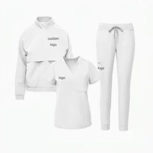 Long Sleeve Stretch Plus Size Jogger Doctor Nurse Scrub Uniform Set